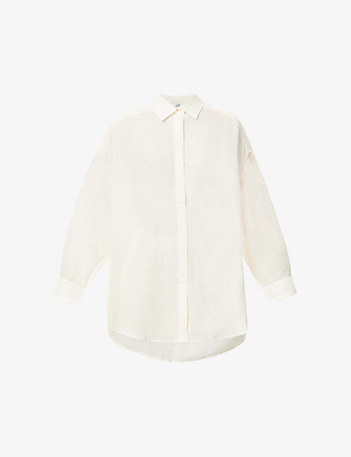 WORN: Savia oversized silk and linen-blend shirt