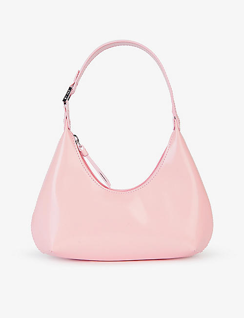 BY FAR: Baby Amber patent-leather shoulder bag