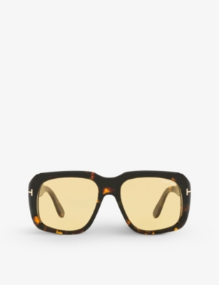 TOM FORD - Bailey FT0885 tortoiseshell square-frame acetate sunglasses |  