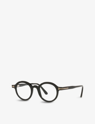 Shop Tom Ford Womens Black Ft5664-b Round-frame Glasses