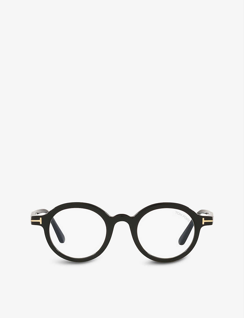 Shop Tom Ford Women's Black Ft5664-b Round-frame Glasses