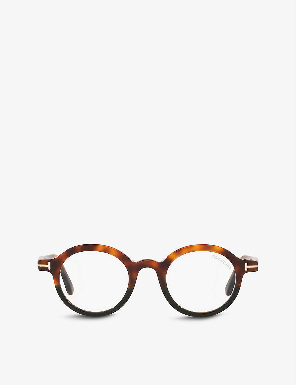 Tom Ford Womens Brown Ft5664-b Tortoiseshell-print Round-frame Glasses