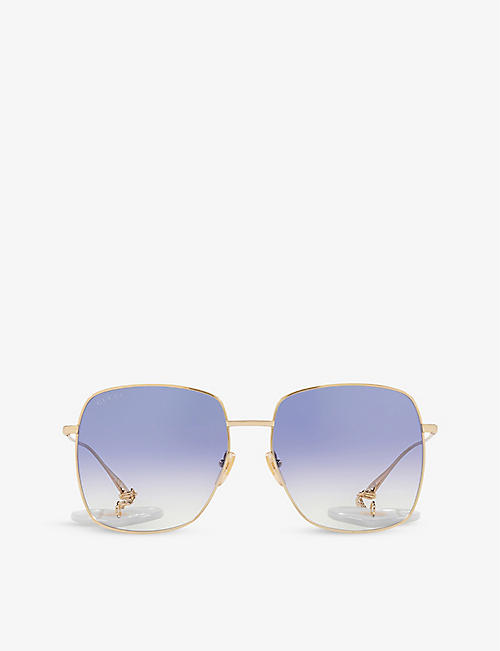 GUCCI: GG1031S square-frame metal sunglasses