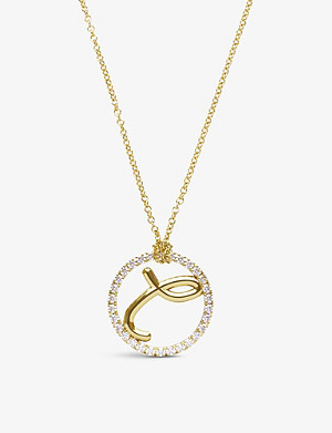 THE ALKEMISTRY 'L' Love Letter 18ct yellow gold and 0.15ct diamond necklace