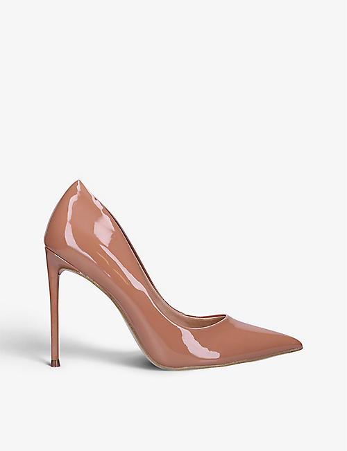 STEVE MADDEN: Vala pointed-toe patent faux-leather courts