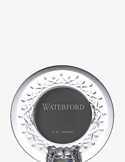 WATERFORD: Lismore round crystal photo frame 4" x 4"