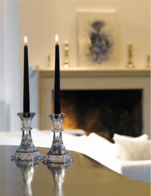 WATERFORD: Lismore pair of crystal candlesticks 20 cm