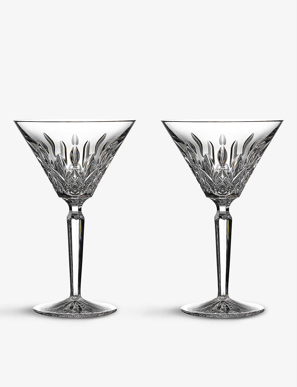 Waterford Lismore Crystal Martini Glasses Set Of Two In Transparent