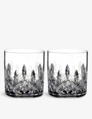 WATERFORD: Lismore crystal-glass tumbler set of 2