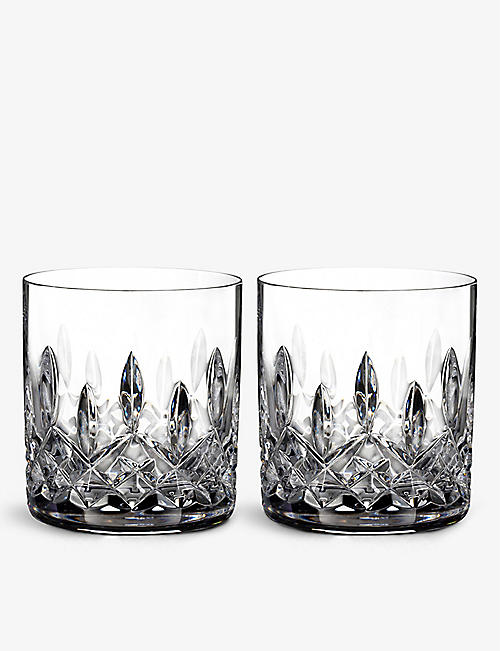 WATERFORD: Lismore crystal-glass tumbler set of 2