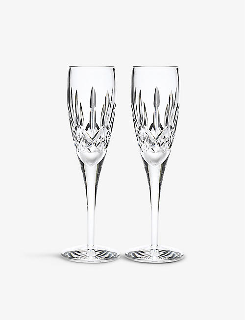 WATERFORD: Lismore Nouveau crystal champagne flutes set of two