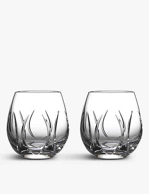 WATERFORD: Tonn stemless crystal wine glasses set of two