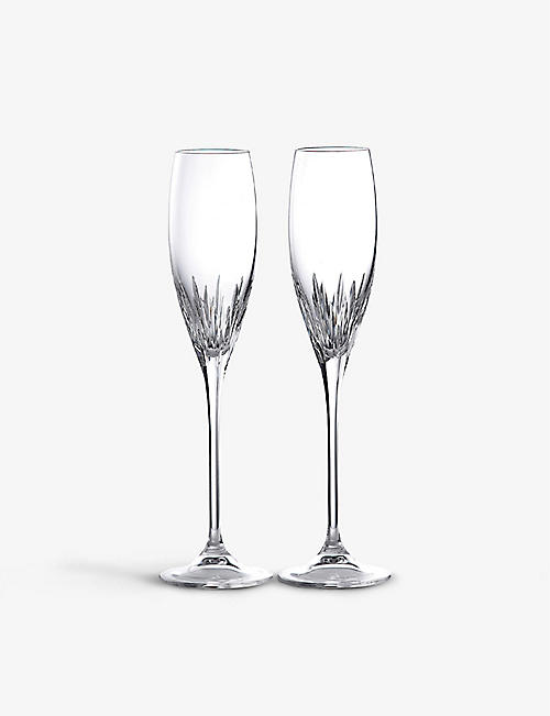 WEDGWOOD: Duchesse crystal champagne flutes set of two