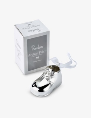 ARTHUR PRICE: Baby Shoe silver-plated ornament 6cm