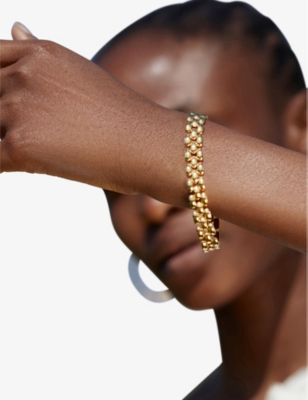 Shop Monica Vinader Women's Gold Heirloom Recycled 18ct Gold-plated Vermeil Sterling Silver Bracelet