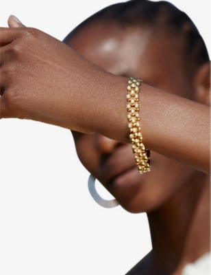MONICA VINADER: Heirloom 18ct gold-plated vermeil sterling silver bracelet