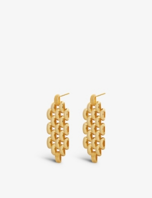 Monica Vinader Doina Recycled 18ct Gold-plated Vermeil Sterling Silver Cocktail Earrings In Gold