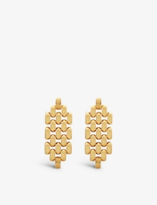 MONICA VINADER: Heirloom recycled 18ct yellow gold-plated vermeil sterling-silver cocktail earrings