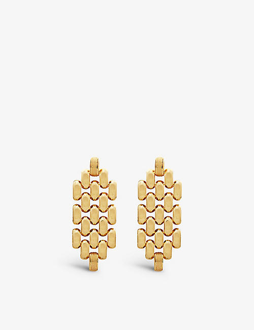 MONICA VINADER: Doina recycled 18ct gold-plated vermeil sterling silver cocktail earrings