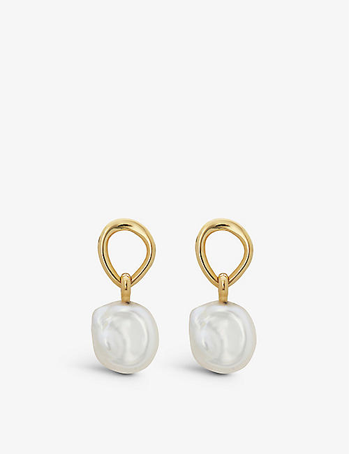 MONICA VINADER: Nura Keshi 18ct recycled yellow gold-plated vermeil sterling silver and pearl drop earrings