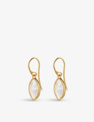 MONICA VINADER: Petal 18ct recycled yellow-gold plated vermeil sterling-silver and moonstone earrings
