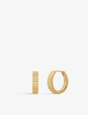 Monica Vinader Disco 18ct Yellow Gold-plated Vermeil Sterling-silver Huggie Hoop Earrings In Gold