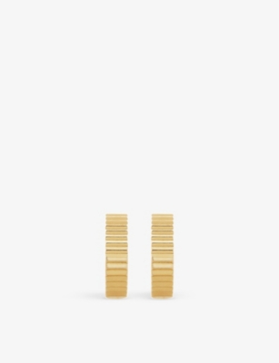 Monica Vinader Disco 18ct Yellow Gold-plated Vermeil Sterling-silver Huggie Hoop Earrings In Gold
