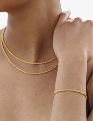 Monica Vinader Corda Recycled 18ct Yellow Gold-plated Vermeil Sterling Silver Friendship Bracelet In Gold