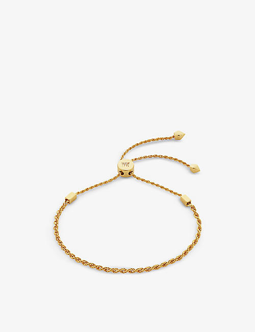 MONICA VINADER: Corda recycled 18ct yellow gold-plated vermeil sterling silver friendship bracelet