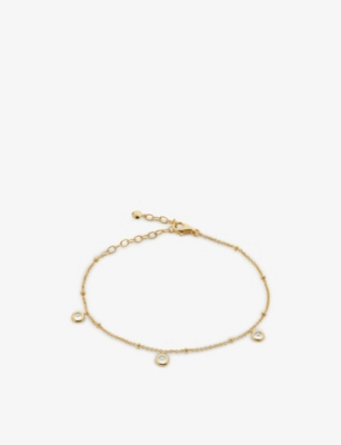 MONICA VINADER: Mini Gem 18ct recycled yellow-gold plated vermeil sterling-silver and white topaz bracelet