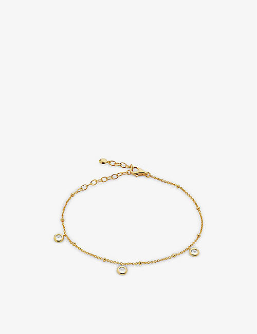 MONICA VINADER: Mini Gem 18ct recycled yellow-gold plated vermeil sterling-silver and white topaz bracelet