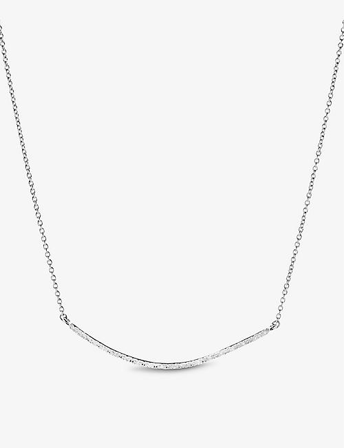 MONICA VINADER: Riva Wave 18ct recycled sterling silver and 0.05ct diamond necklace