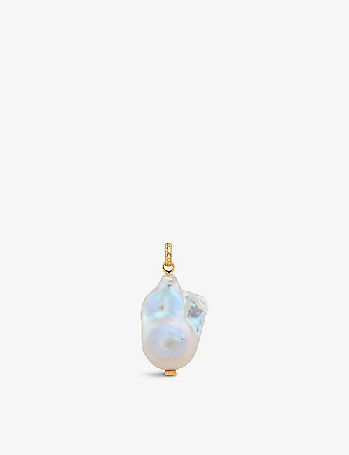 MONICA VINADER: Doina 18ct recycled yellow gold-plated vermeil sterling-silver and baroque pearl pendant