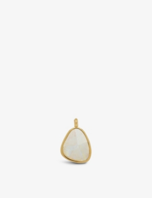MONICA VINADER: Deia 18ct recycled yellow gold-plated vermeil sterling silver and moonstone pendant