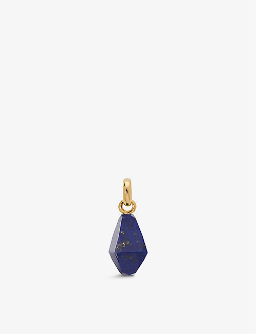 MONICA VINADER: Geometric Gemstone 18ct recycled yellow gold-plated vermeil sterling-silver and lapis pendant