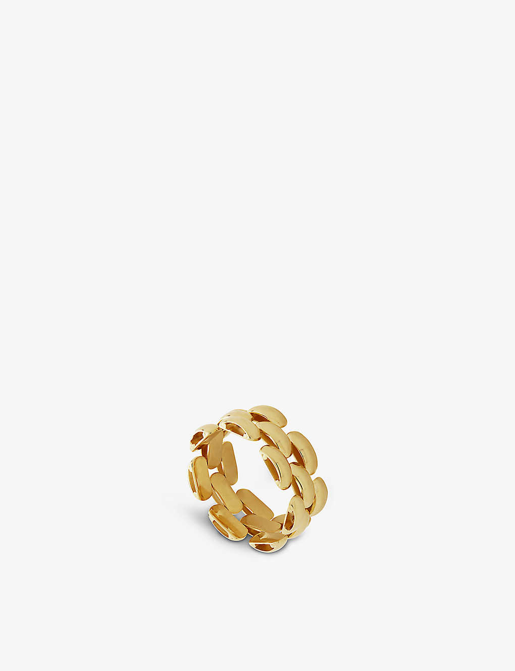 Monica Vinader Heirloom Woven Chain 18ct Recycled Yellow Gold-plated Vermeil Sterling-silver Ring