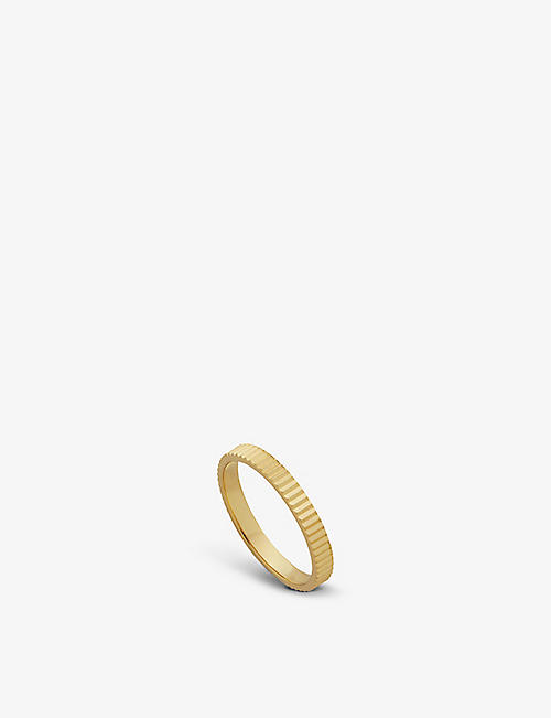 MONICA VINADER: Disco recycled 18ct yellow gold-plated vermeil sterling-silver ring