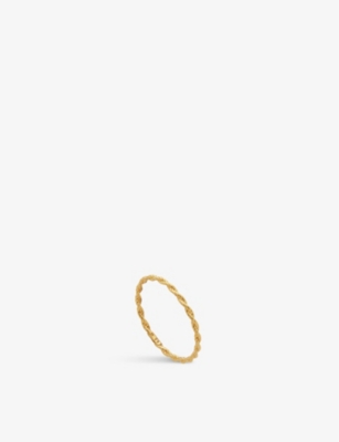 MONICA VINADER: Corda Skinny recycled 18ct yellow gold-plated vermeil sterling-silver ring