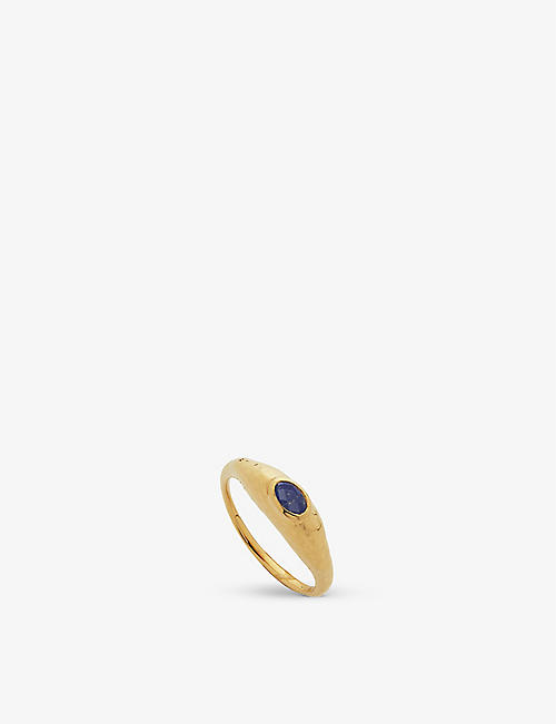 MONICA VINADER: Deia 18ct yellow-gold vermeil and lapis ring