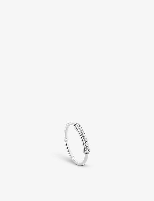 MONICA VINADER: Fiji Bar recycled sterling-silver and 0.12ct diamond ring