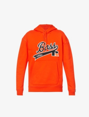 BOSS x Russell Athletic logo-print stretch-cotton hoody