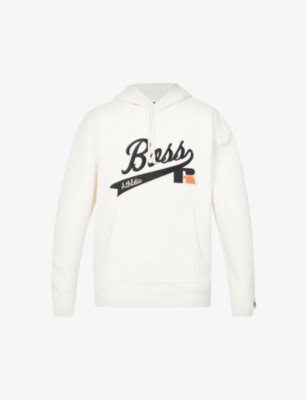 BOSS: BOSS x Russell Athletic logo-print stretch-cotton hoody