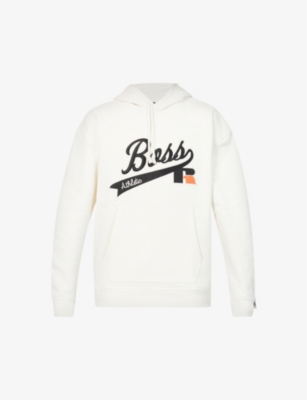 BOSS x Russell Athletic cotton-blend zip-up hoodie with exclusive logo