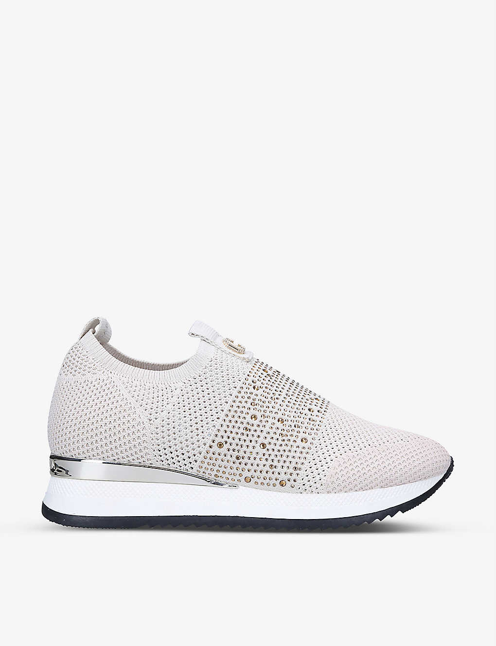 Carvela Janeiro Embellished Knitted Trainers In Bone