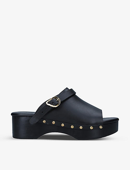 ANCIENT GREEK SANDALS: Classic studded leather clogs