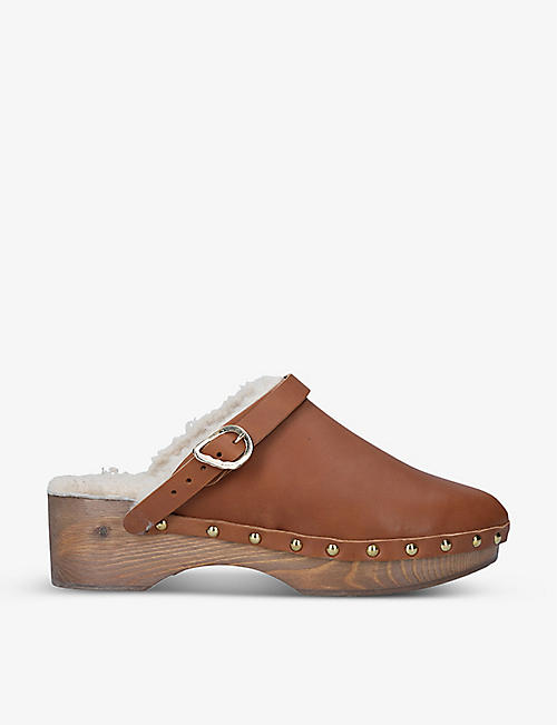 ANCIENT GREEK SANDALS: Classic shearling-lined leather clogs