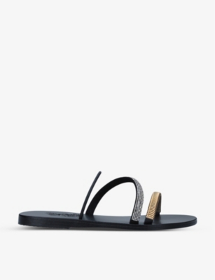 Ancient Greek Sandals Polytimi Chain Diamante Strap Sandal In Black
