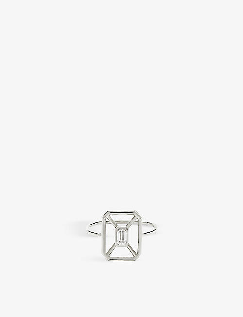 THE ALKEMISTRY: Echo 18ct white gold and 0.09ct baguette-cut diamond ring