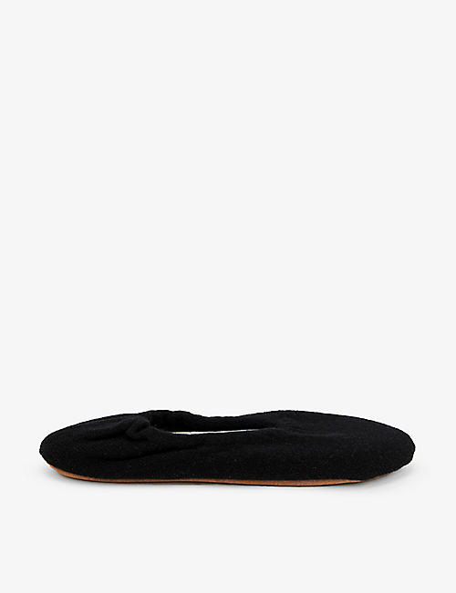 SKIN: Ballet-flat cashmere slippers