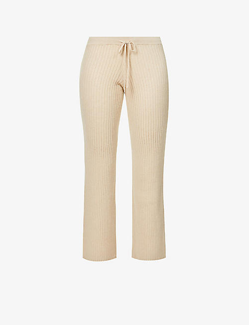 SKIN: Kennedy ribbed cotton-blend trousers